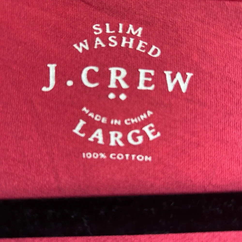 J. Crew Slim Washed V-Neck T-Shirt Red 100% Cotton Mens Large 40993 HO13